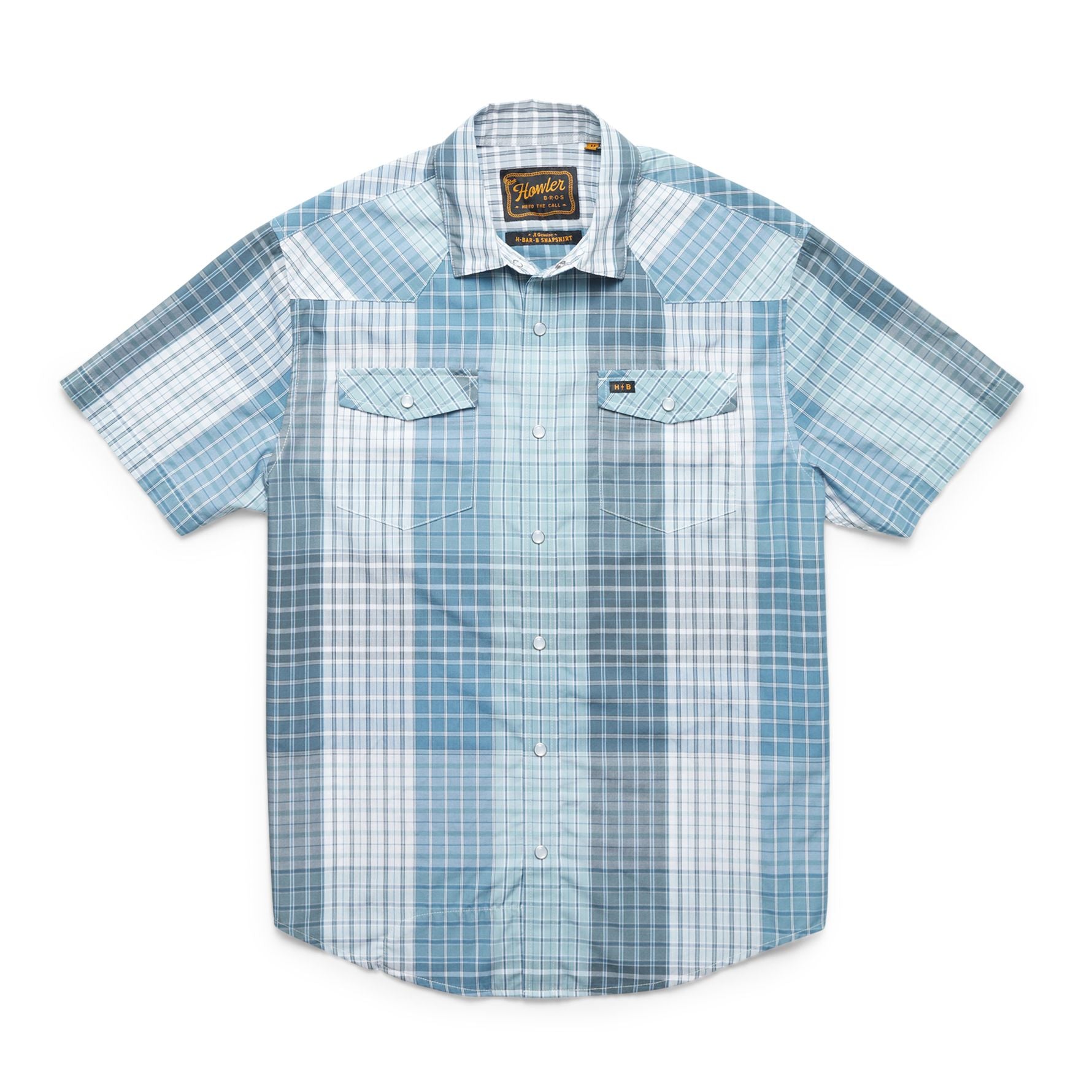 H Bar B Cottage Plaid Snapshirt- Blues