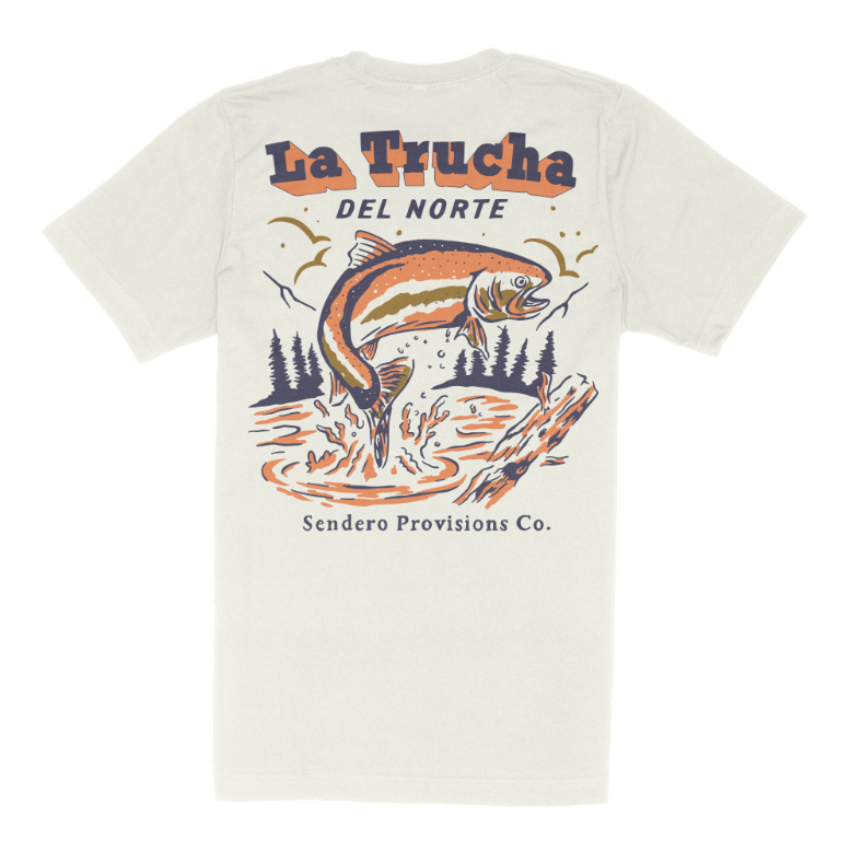 Del Norte T-Shirt- Vintage White/Orange Print
