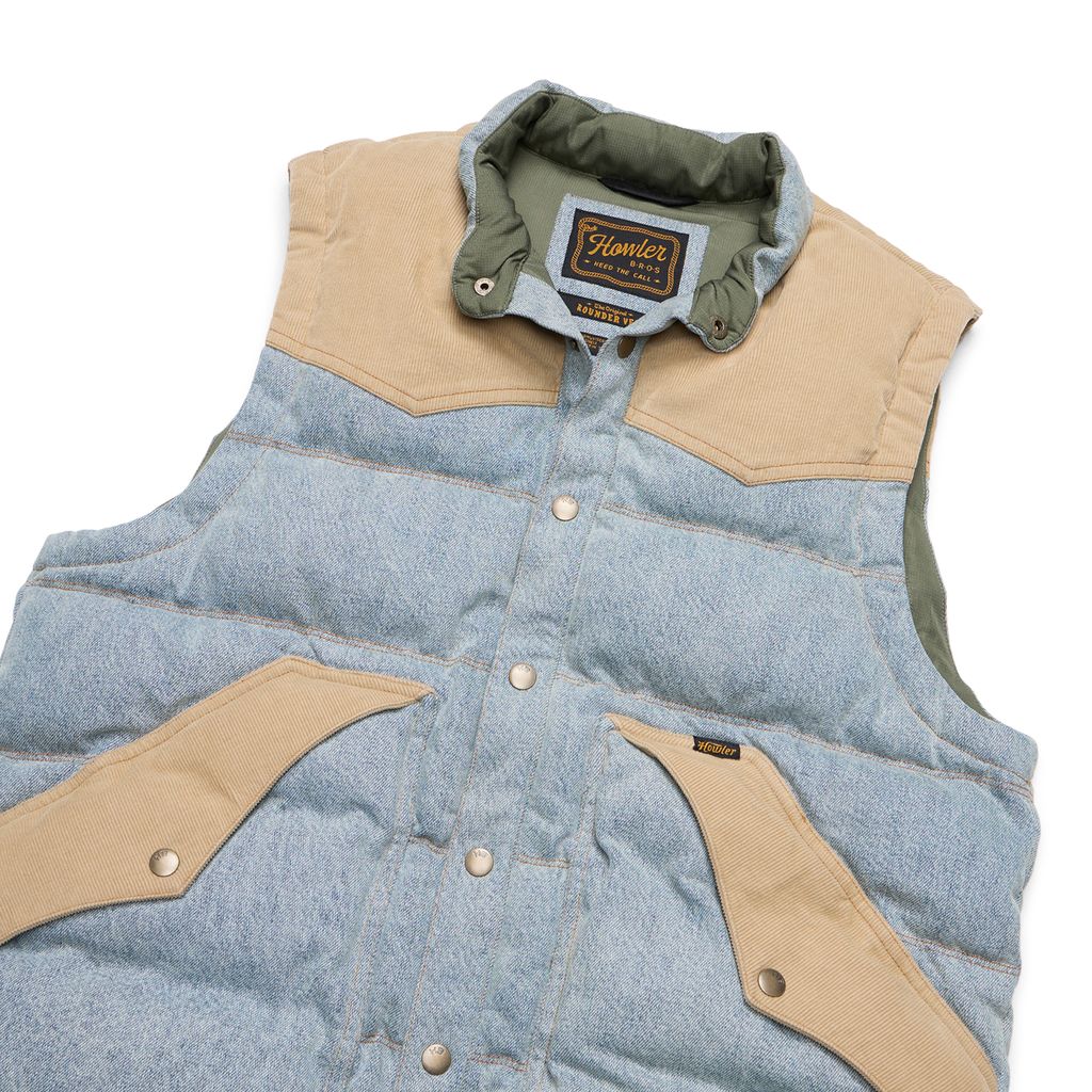Denim Rounder Vest- Sky Denim/Dirt