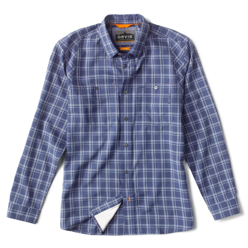 Tech Chambray Plaid Long Sleeve Work Shirt- Dusk