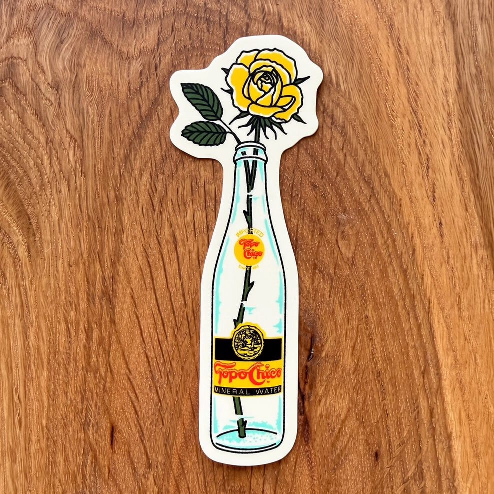 Yellow Rose Bottle Sticker