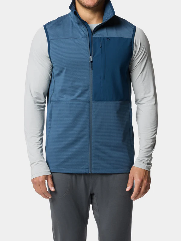 Lightweight Grid Tech Vests- Faded Navy/Bering Sea