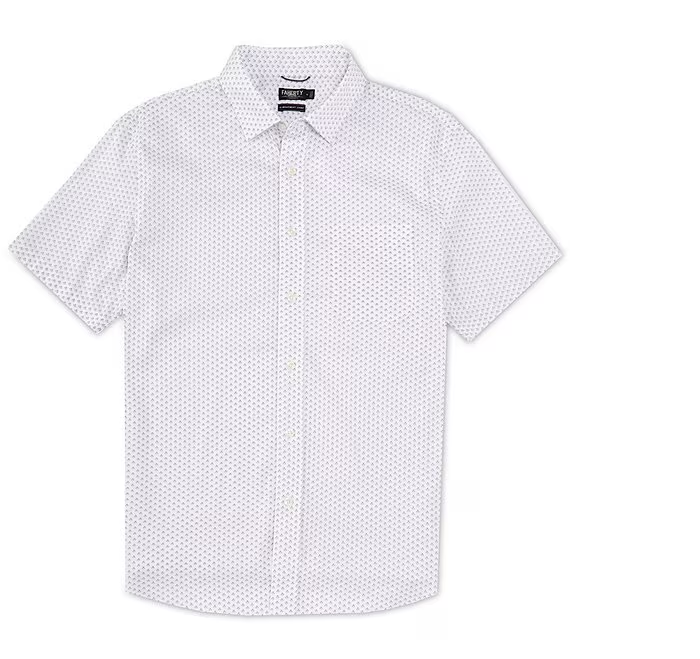 Movement Short Sleeve Shirt- Cream Blue Clover