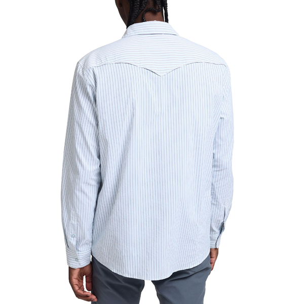 H Bar B Tech Long Sleeve-Gambler Stripe- Off White