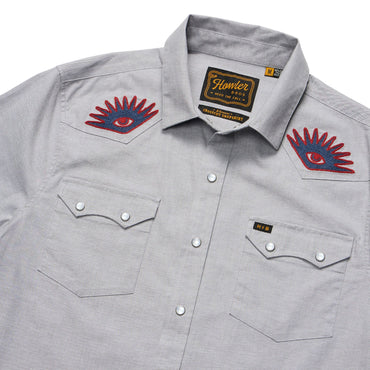 Crosscut Deluxe Short Sleeve Snapshirt- High Times/Light Grey