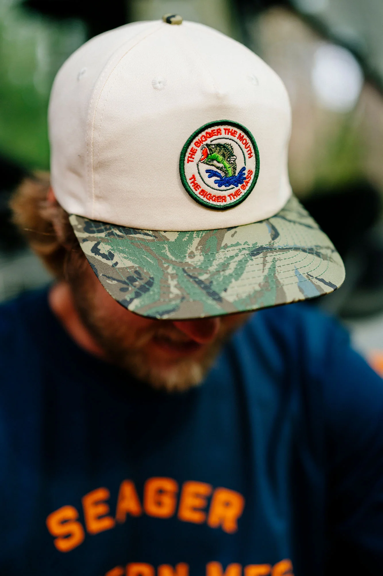 I'm Hooked Snapback- Cream/Camo