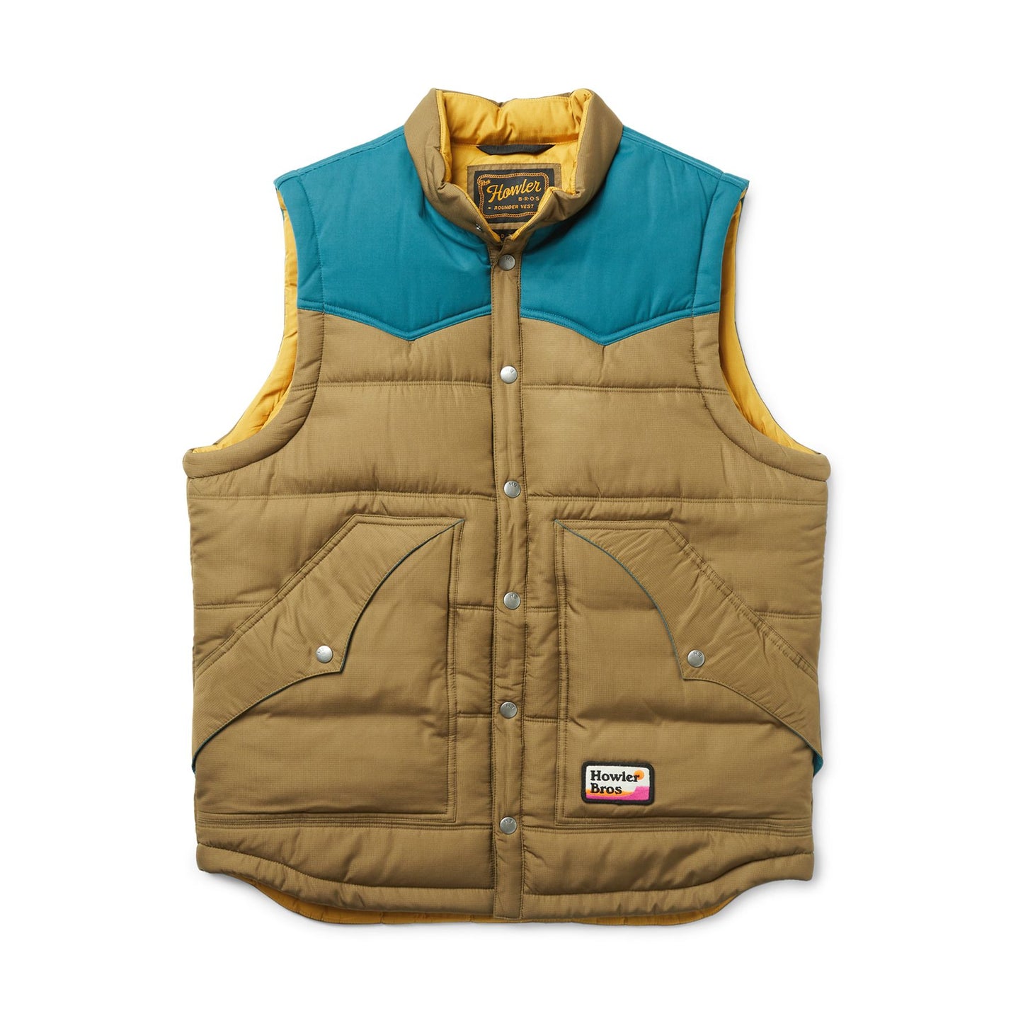 Rounder Vest- Capers/Dark Teal