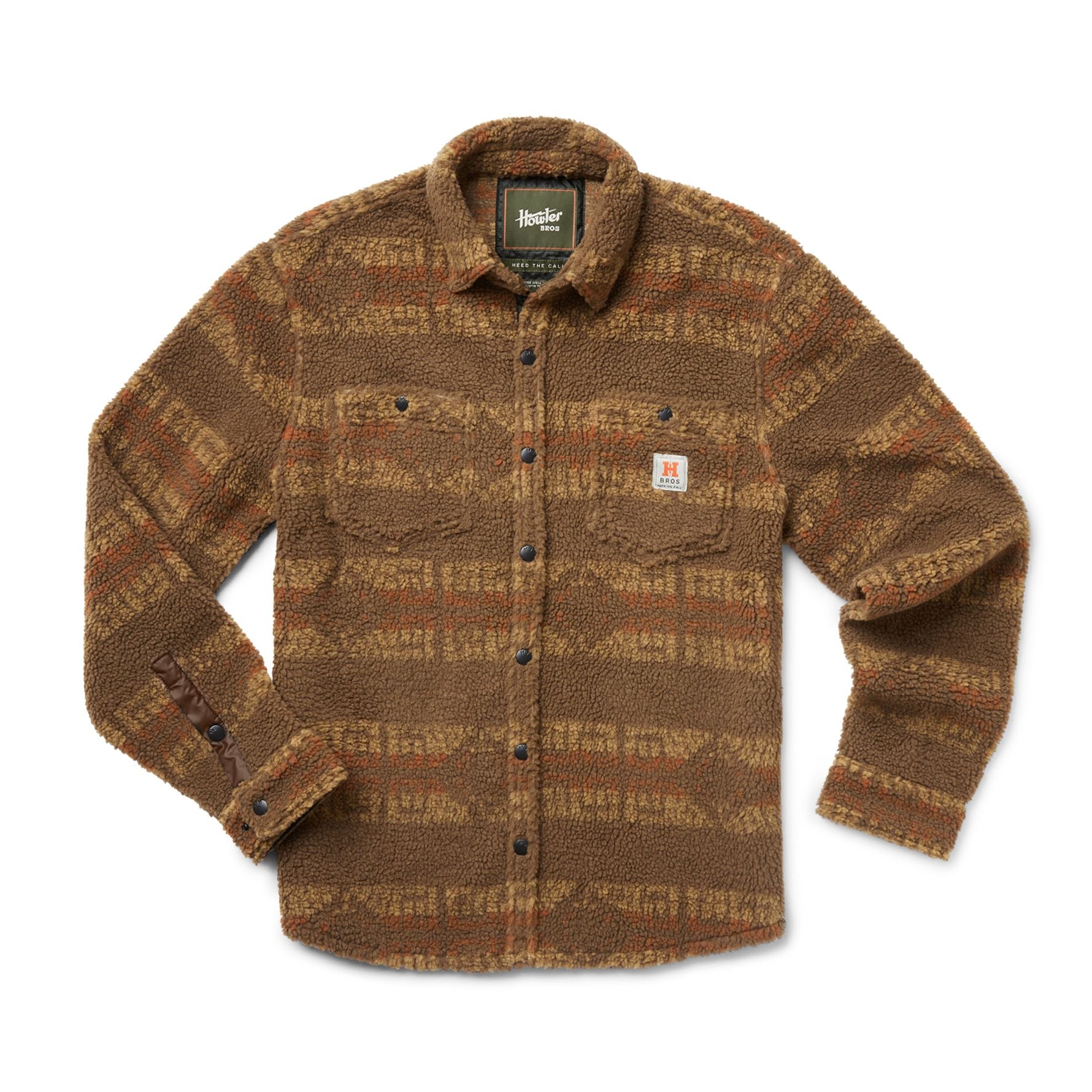 Allegheny Fleece Overshirt: Mescal Stripe- Earth