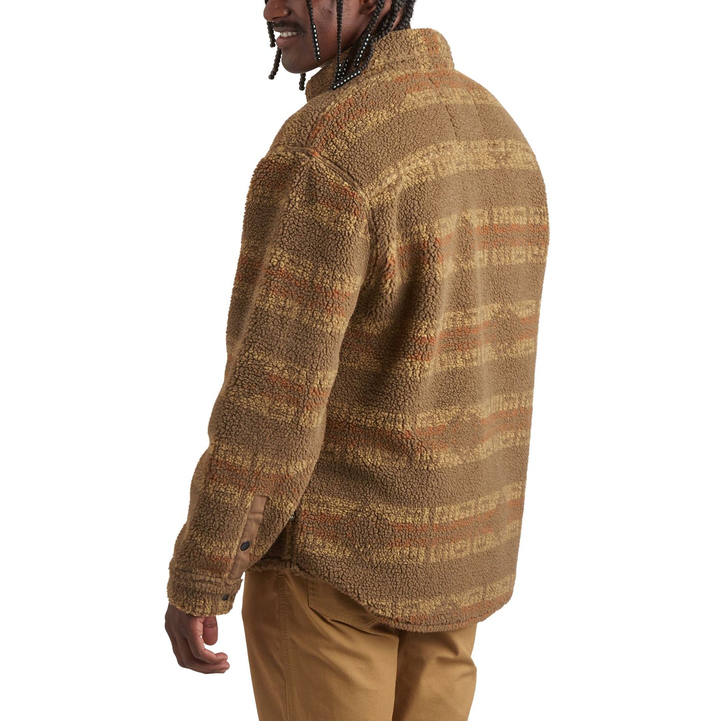 Allegheny Fleece Overshirt: Mescal Stripe- Earth