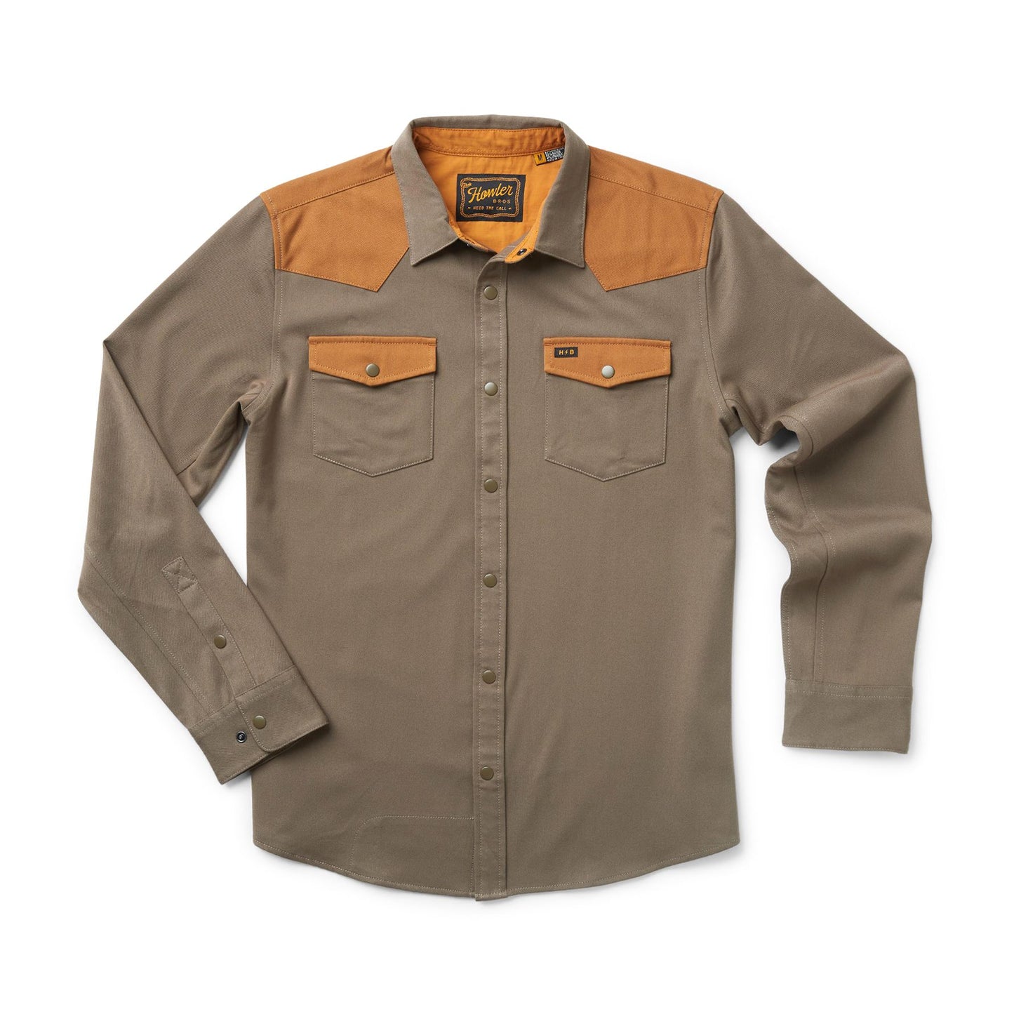 Stockman Stretch Snapshirt- Cocodrillo/Duck Brown