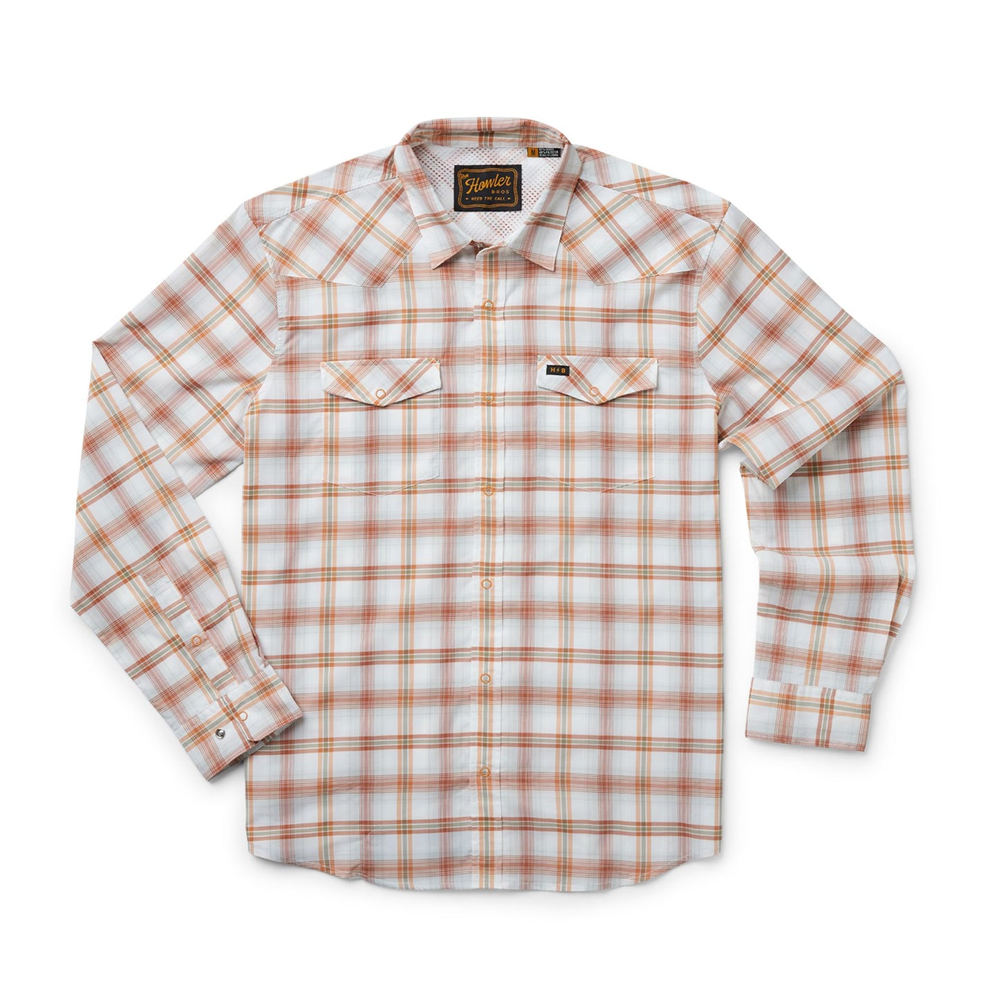 H Bar B Tech Longsleeve: Leon Plaid- Clay