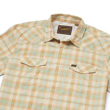 H Bar B Tech Longsleeve- Leon Plaid- Brown Rice