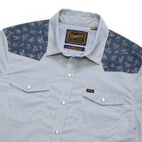 H Bar B Tech Long Sleeve Shirt- Rancher Floral Smoke Blue