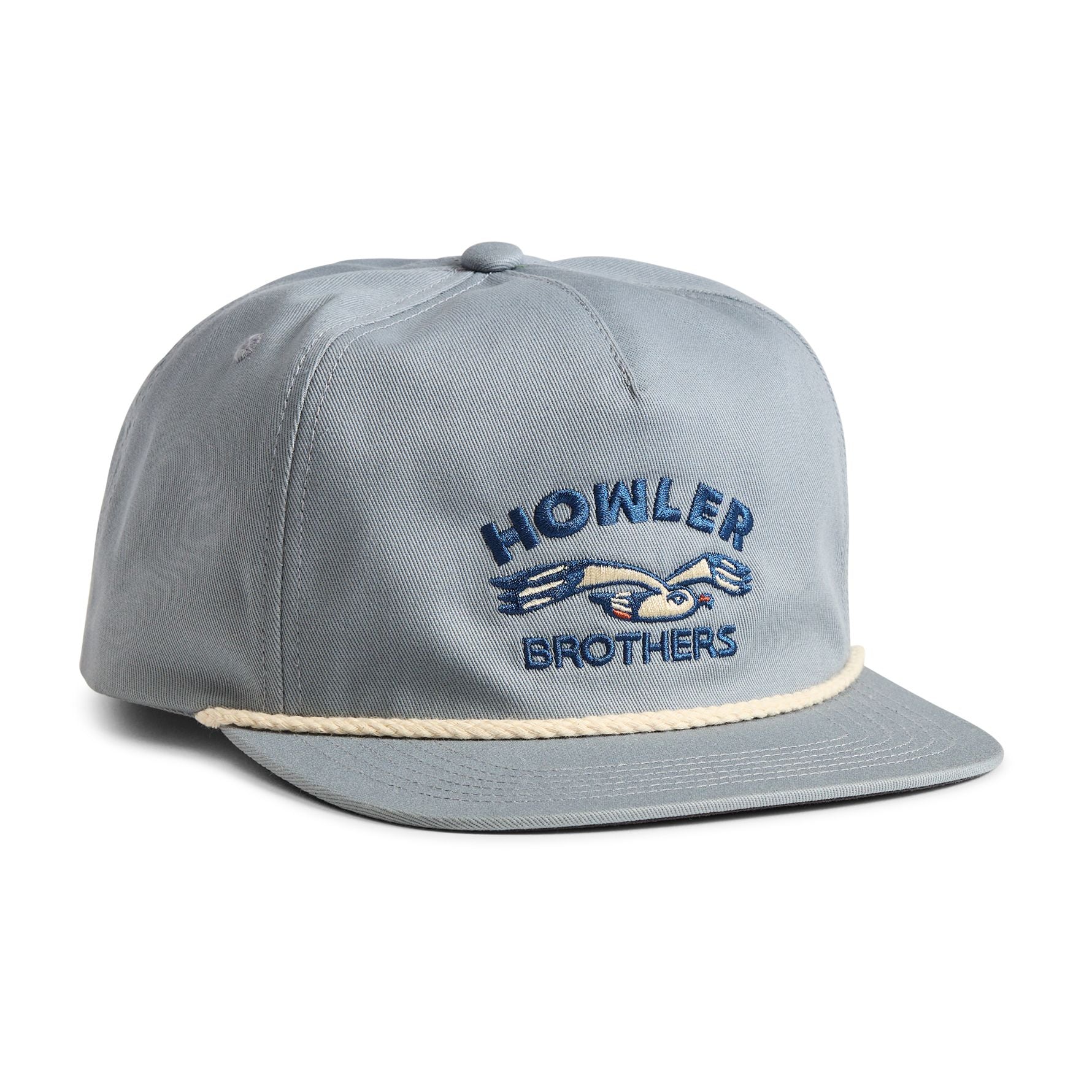 Lone Gull Snapback Hat- Stone Blue