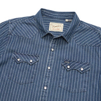 Dust Up Denim Snapshirt- Merle Stripe