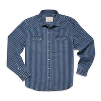 Dust Up Denim Snapshirt- Merle Stripe