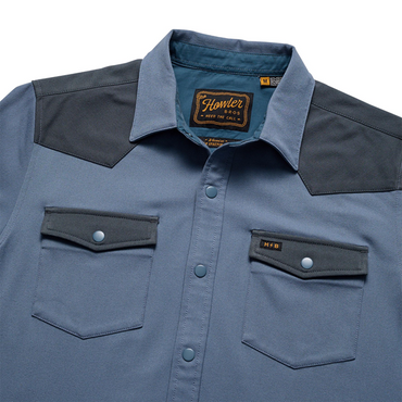 Stockman Stretch Snapshirt- Mirage Blue