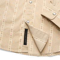 H Bar B Tech Long Sleeve Shirt- Mosquero Stripe/Brown Rice