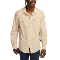 H Bar B Tech Long Sleeve Shirt- Mosquero Stripe/Brown Rice