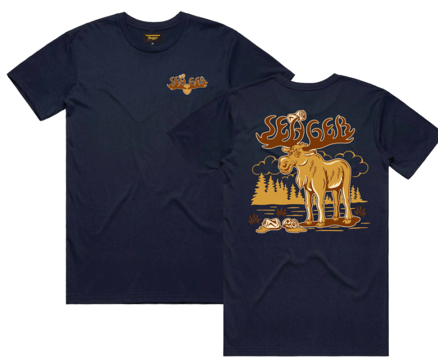 Tipsy Moose T-Shirt- Navy