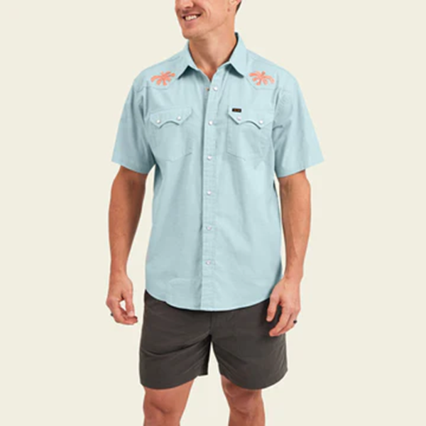 Crosscut Deluxe Fronds Shortsleeve-Nile Blue