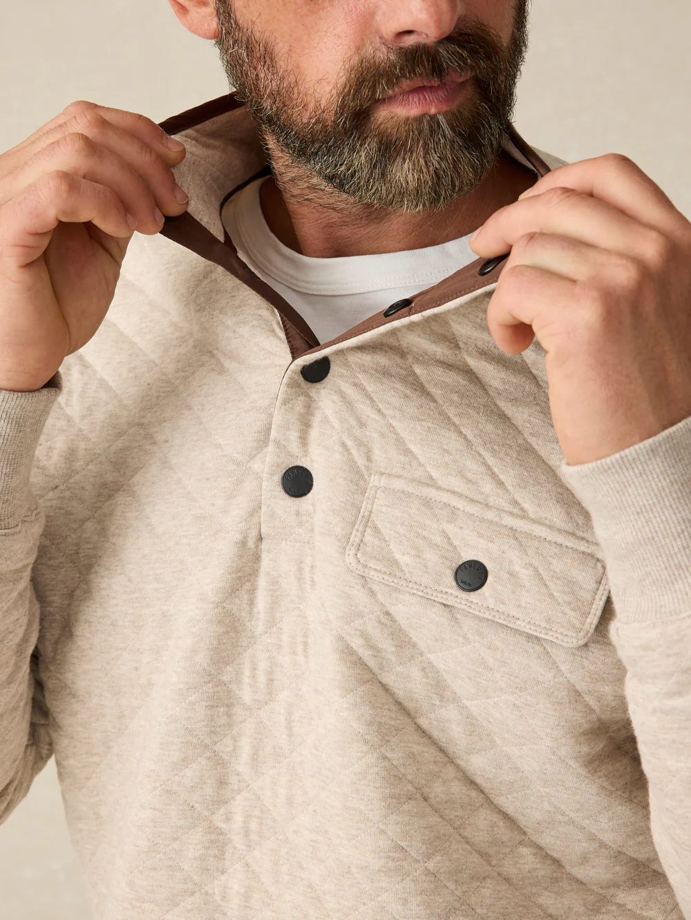 Epic Quilted Fleece Pullover-Oatmeal Melange