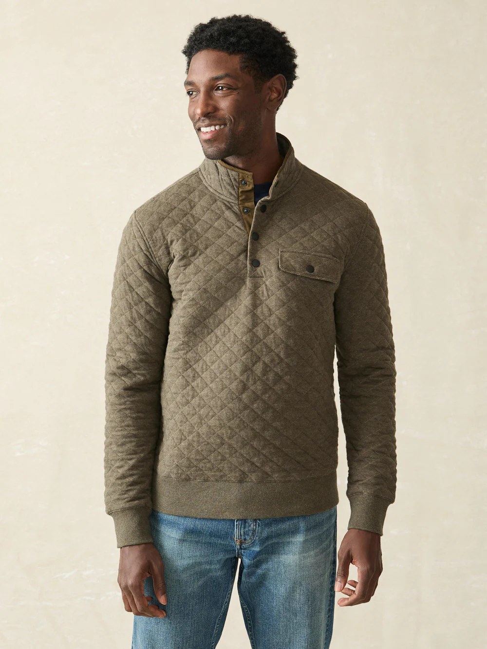 Epic Quilted Fleece CPO- Olive Melange