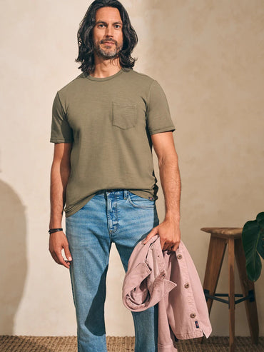 Sun Washed Pocket Tee - Olive