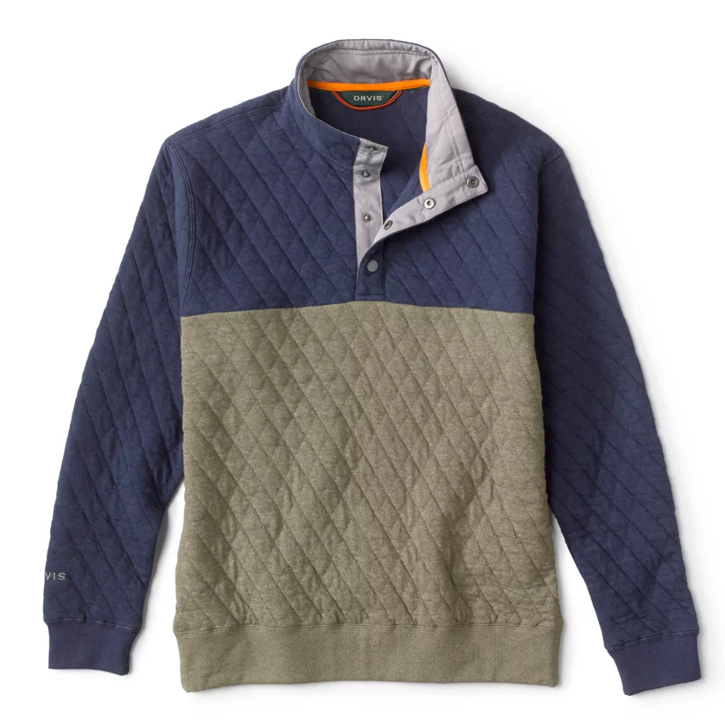 Quilted Colorblock Sweatshirt - Navy/Green