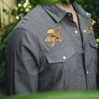 Gaucho Long Sleeve Snapshirt- Osprey Prey