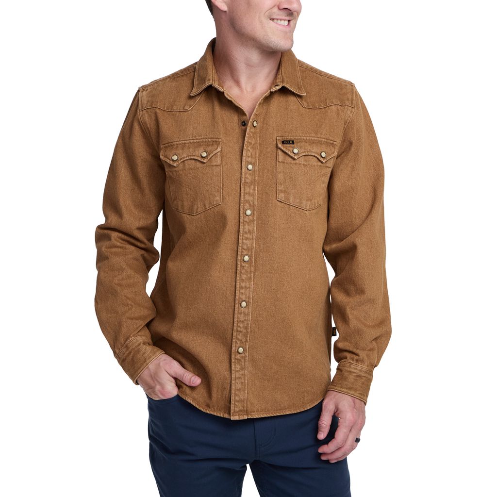 Dust Up Denim Snapshirt- Owens Oaker Wash