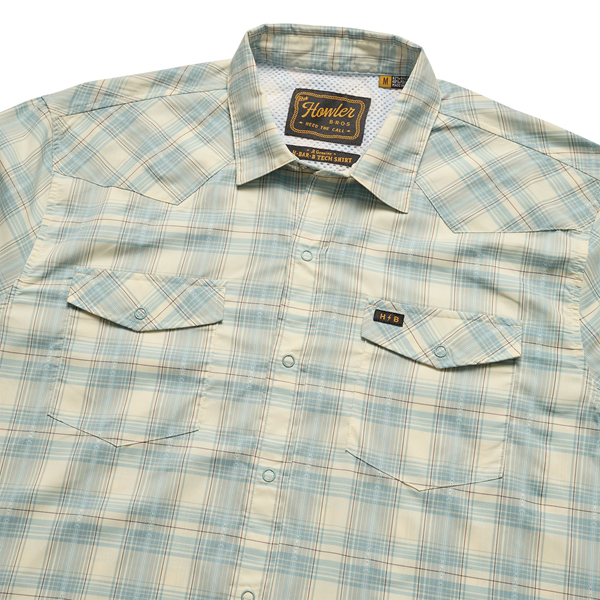 H Bar B Tech Long Sleeve-Barrett Plaid/Pool