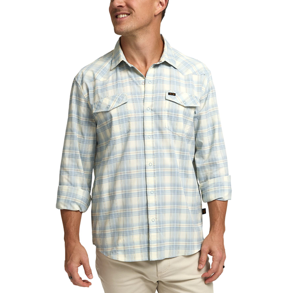 H Bar B Tech Long Sleeve-Barrett Plaid/Pool