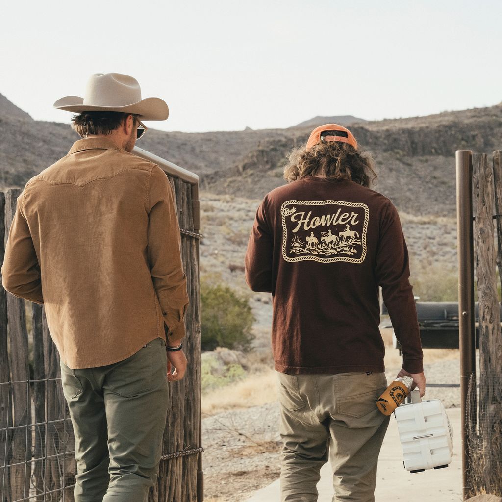 Howler Posse Long Sleeve T-Shirt- Mahogany