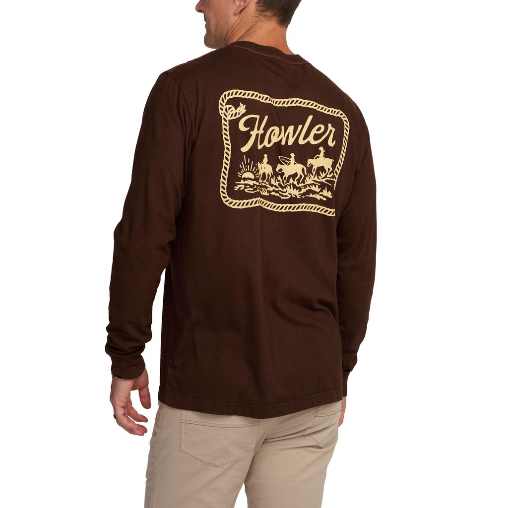 Howler Posse Long Sleeve T-Shirt- Mahogany