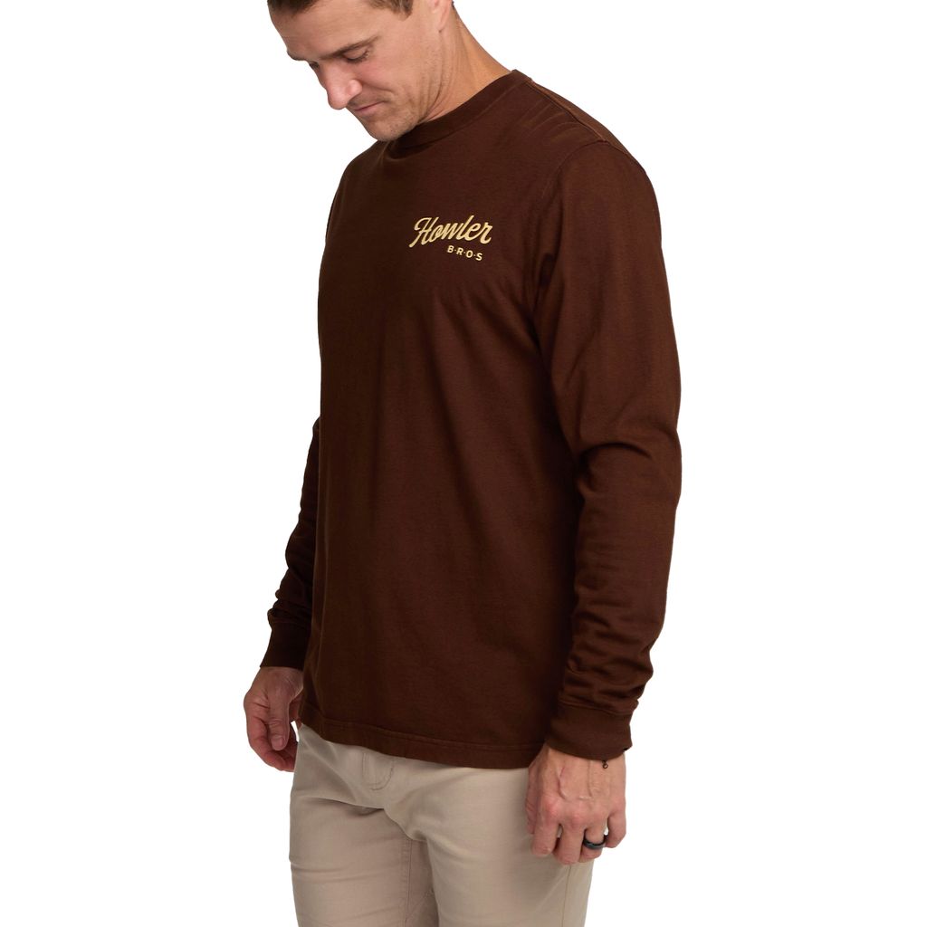 Howler Posse Long Sleeve T-Shirt- Mahogany