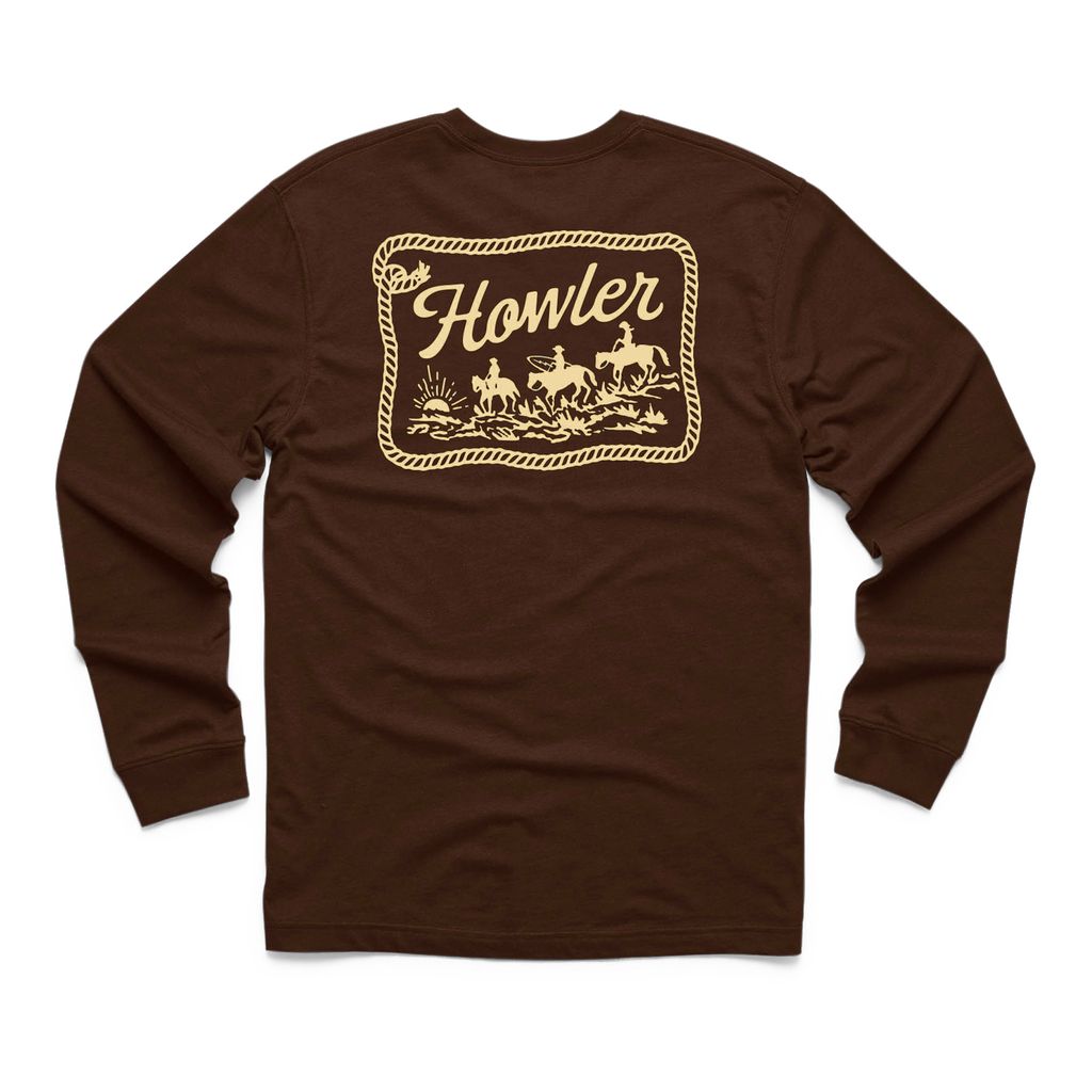 Howler Posse Long Sleeve T-Shirt- Mahogany