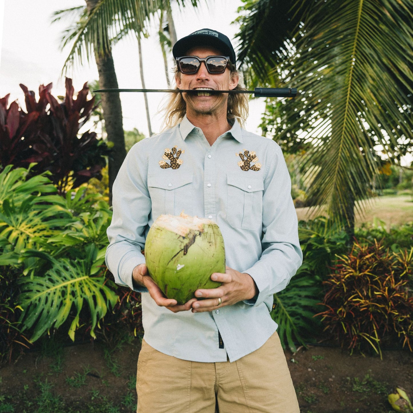 Gaucho Long Sleeve Snapshirt- Prickly Pear