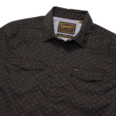 H Bar B Tech Long Sleeve Shirt- Little Puddles/Antique Black