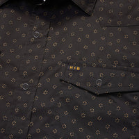 H Bar B Tech Long Sleeve Shirt- Little Puddles/Antique Black