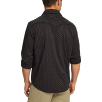 H Bar B Tech Long Sleeve Shirt- Little Puddles/Antique Black