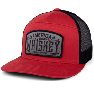 We Grow Whiskey Retro Hat- Red