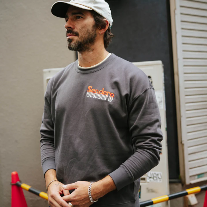 Retro Sendero Logo Sweatshirt- Vintage Black