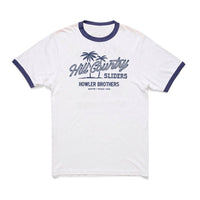 Hill Country Beach Sliders Ringer T-Shirt- Vintage White