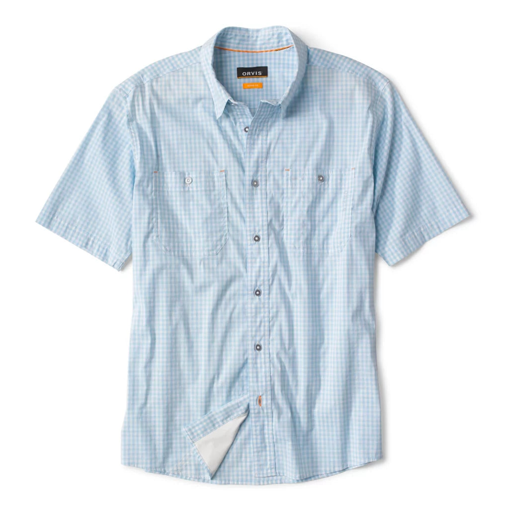 River Guide 2.0 Short Sleeve Shirt- Cloud Blue Gingham