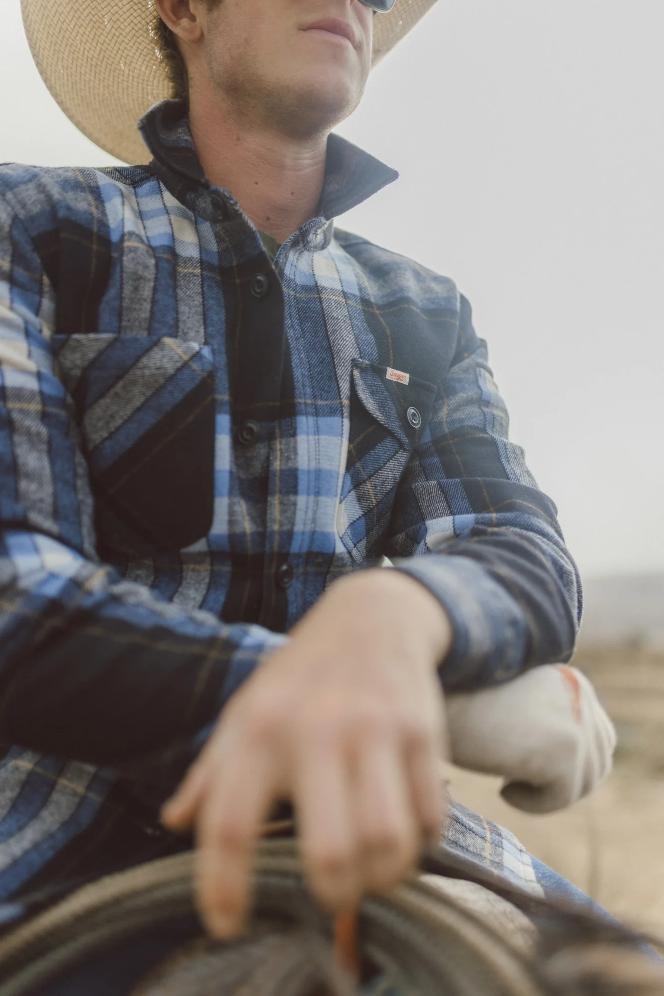 Roosevelt Quilt Lined Workshirt- Indigo Plaid