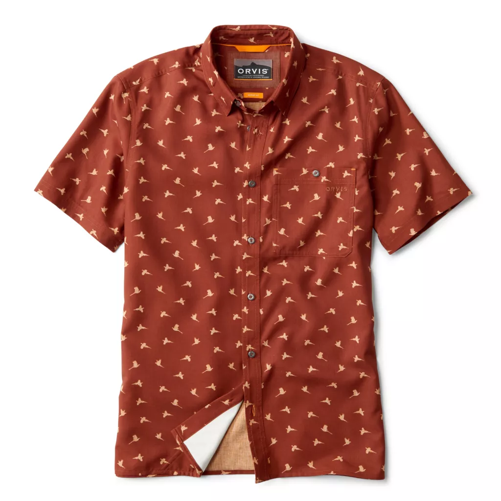 Printed Tech Chambray Short Sleeve- Russet