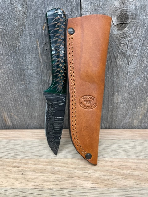 Pincone Damascus Drop Point Hunter - 7 1/2"