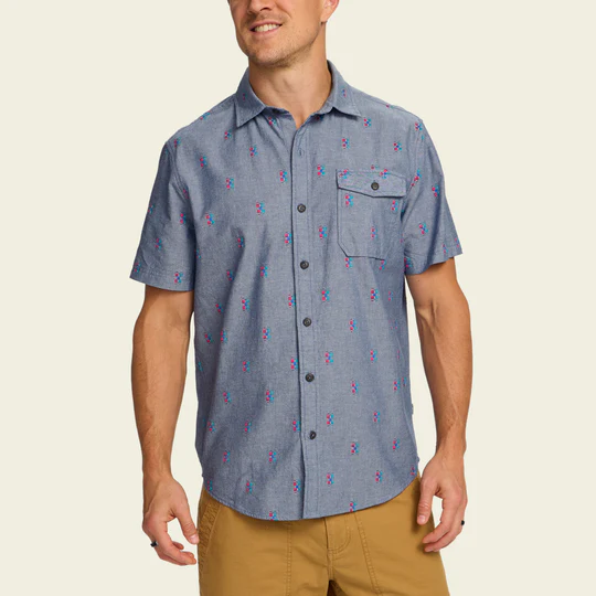 San Gabriel Short Sleeve Shirt- Refractions/Indigo