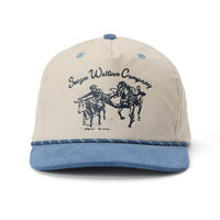 Los Rios Corduroy Snapback Hat- Cream/Blue